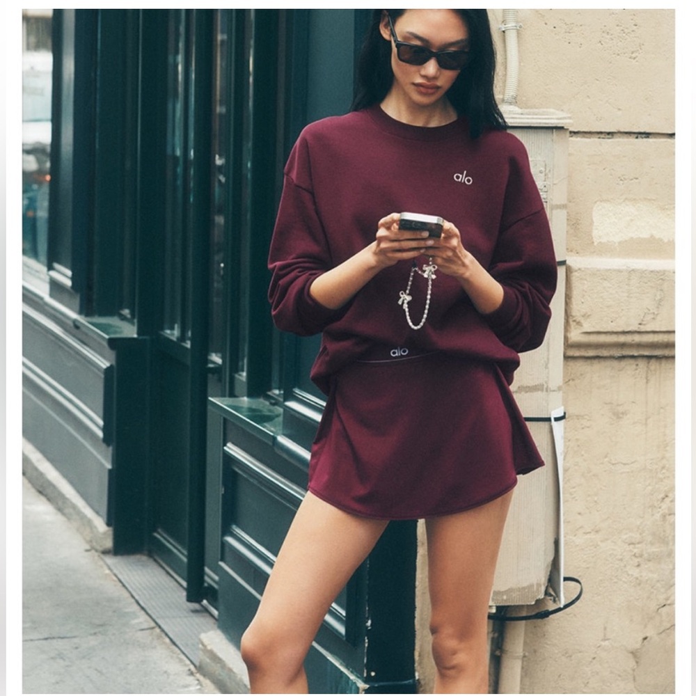 ALO Yoga Women's ❤️‍🔥 SOLD OUT Burgandy Match Point Skirt Same Day Shipping
